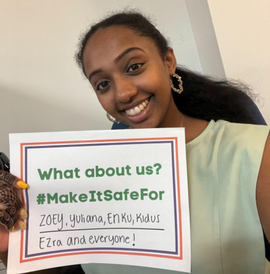 fairplayforkids's tweet photo. Campaign Organizer Bzu Shiferaw wants an internet that respects the wellbeing and rights of the kids in her family and everywhere! #MakeItSafeForKids https://t.co/5zjOLmSAKv https://t.co/CZw9XvglgL