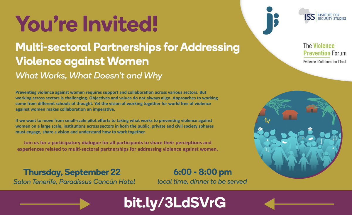 Going to #SVRIForum2022? Join us for: 'Multi-sectoral Partnerships for Addressing Violence against Women.' Register here: eventbrite.com/e/multi-sector… @TheSVRI