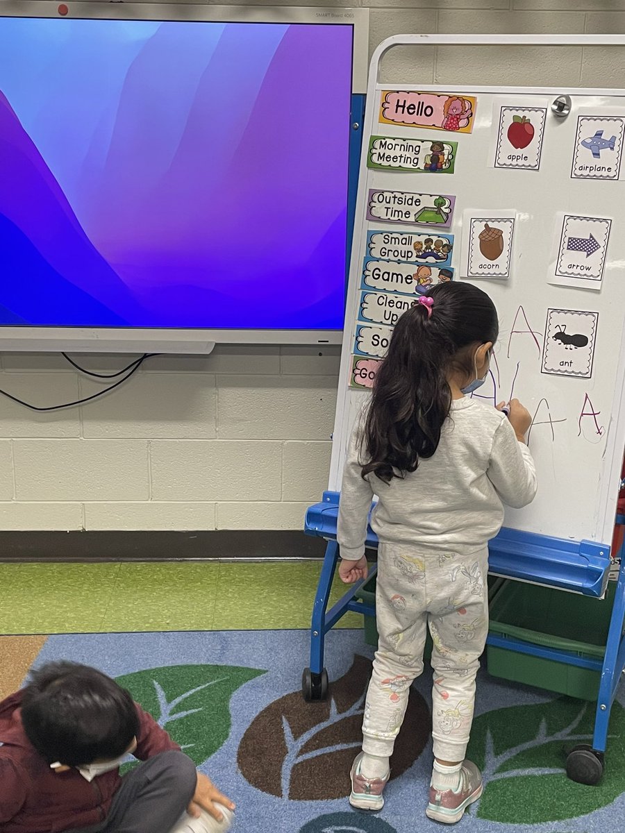 MsSuzanne_HIA's tweet photo. We are learning about a new letter this week. The letter A! We are learning new words that begin with A, how to write A and what A sounds like. #hiawathapride https://t.co/ZL6tMSzqOi