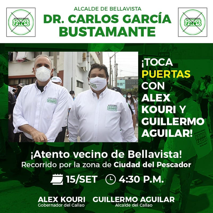 doctor_garcia01's tweet photo. Mañana estaremos al lado del Dr. @ABumachar recorriendo la Ciudad del Pescador, todos los vecinos están invitados a acompañarnos.
¡ðšð»ð® ðºð²ð·ðŒð¿ ðð²ð¹ð¹ð®ðð¶ððð® ð²ð ð»ðð²ððð¿ðŒ ð°ðŒðºðœð¿ðŒðºð¶ððŒ!
#SomosCallaoBellavista
#AlexKouri
#CarlosGarcÃaBustamante https://t.co/cN1i6WZ4OP
