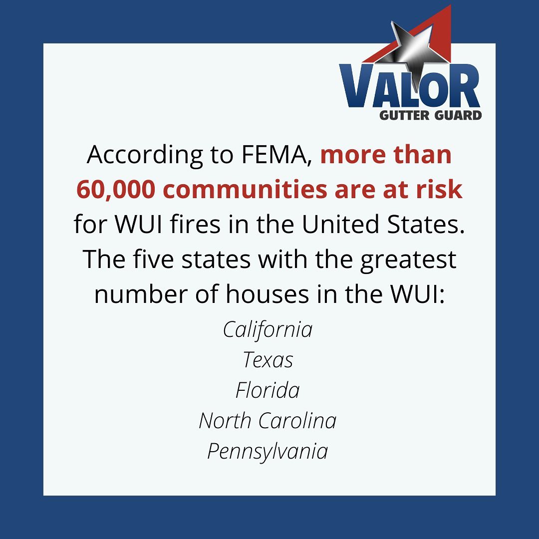 ValorGutter's tweet photo. Are you located in a Wildland Urban Interface (WUI)? 
Investing in fire-resistant materials for your home can significantly reduce the likelihood of your home igniting from wildfire. https://t.co/kMfMnzDnpa
