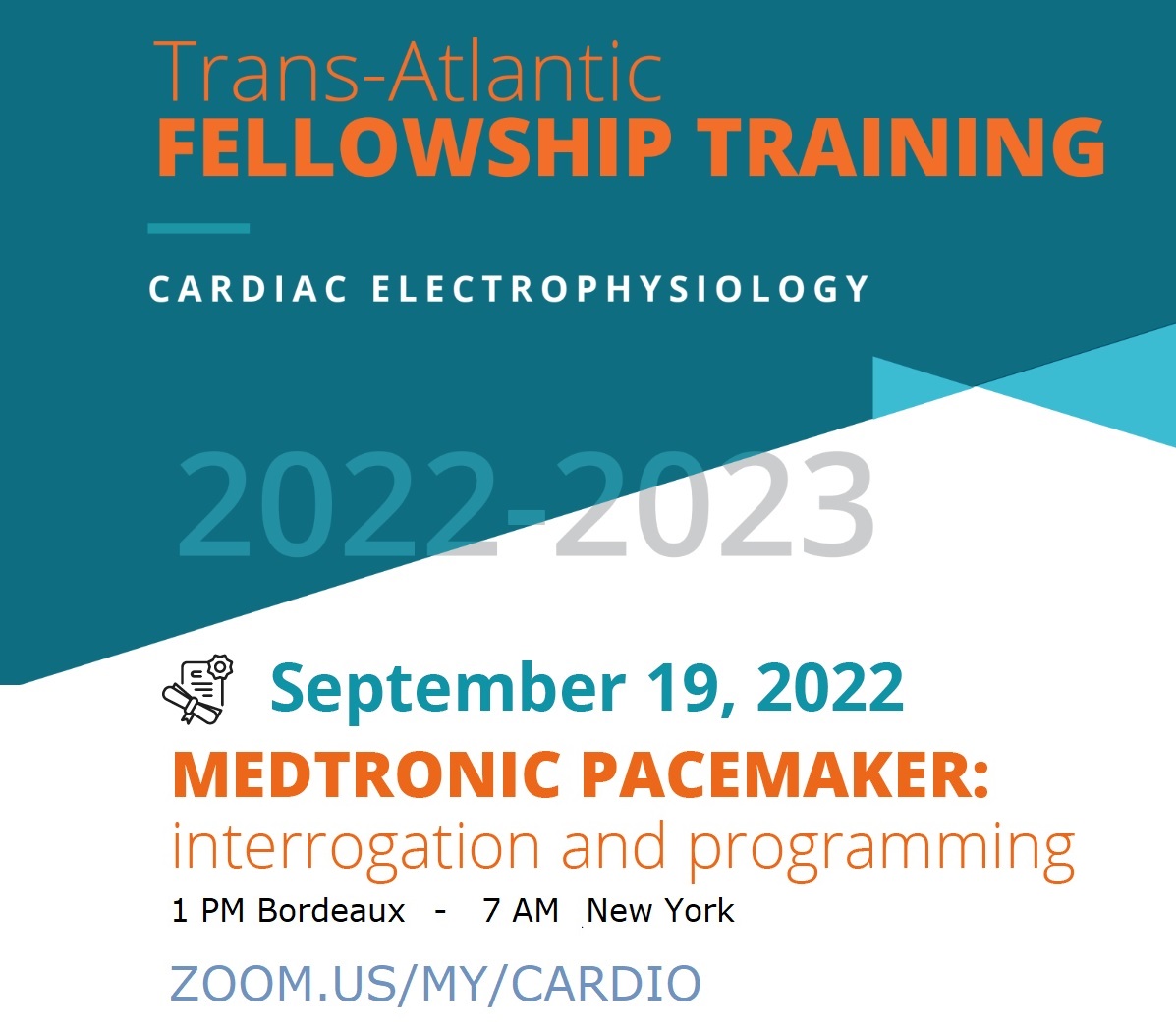 StrikMarc's tweet photo. Please join the first course of the Trans-Atlantic Fellowship Training (our two-year educational program),  next monday 🗓️1:00 PM CET with the topic: ⚡️MEDTRONIC PACEMAKER: interrogation and programming 🔍  By @BordacharPierre @ihu_liryc @nyulangone @IUCPQ

Link in the image. https://t.co/4qmSxN8gkx