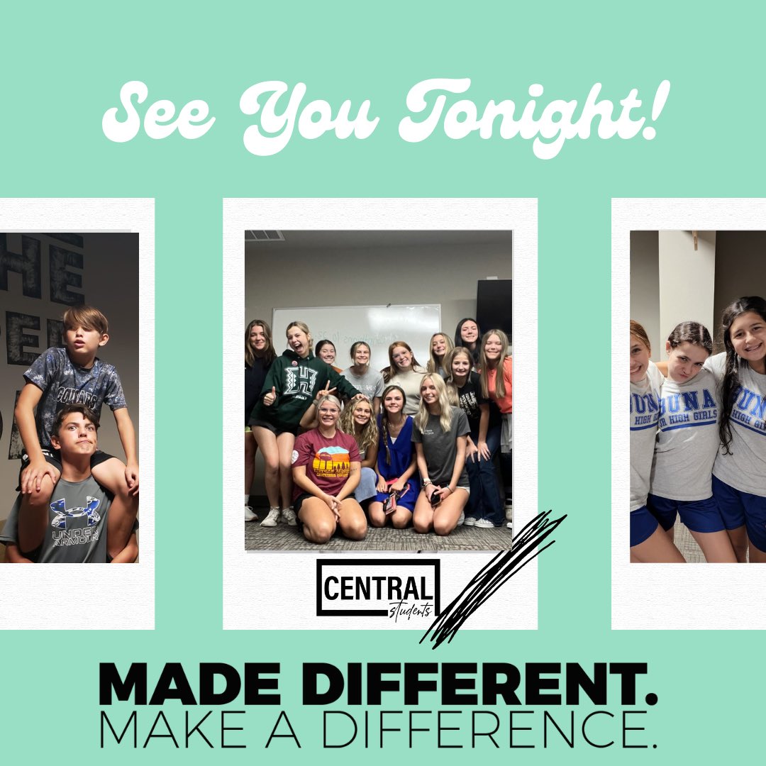 Excited to hang out with our <a href="/BunaCbc/">Central Students</a> crew tonight! We’ll have chicken spaghetti for dinner at 5:30 and then we’ll head upstairs to the Upper Room at 6:30. We’ll wrap up our WWJD series, have some fun, and end the night with small groups. Bring a friend and join us soon!