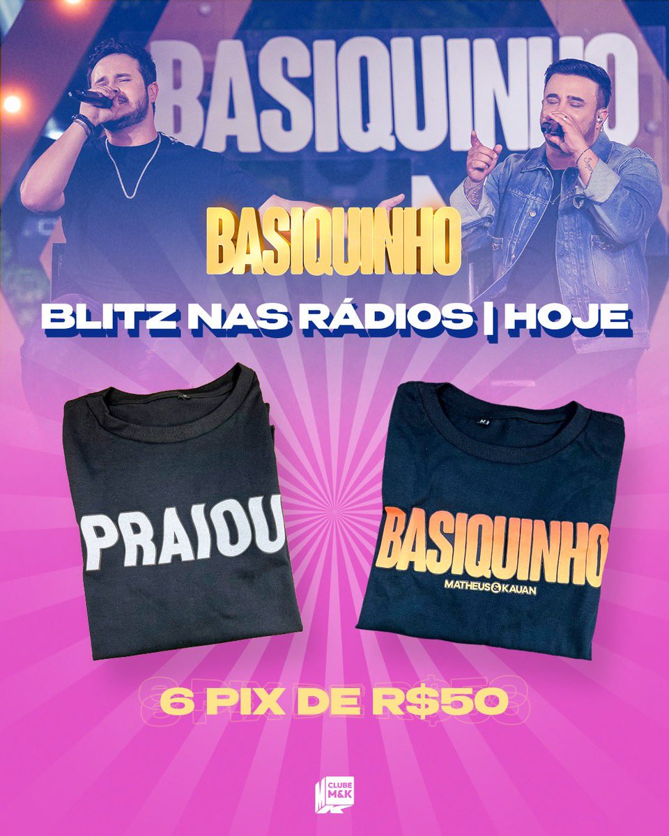 centraldefasmek's tweet photo. Já pediram #Basiquinho nas rádios hoje?

Ainda não? Mas fiquem tranquilos que dá tempo! A Blitz de Rádios vai rolar até às 23:59 de hoje e tá valendo prêmios!
O link com os telefones das principais rádios do Brasil: https://t.co/7WA1N2VNNQ 😉 + https://t.co/PZun4kp57z
