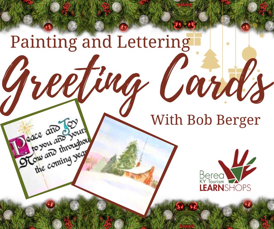 Holiday cards are such a nice thing to receive, but how cool would it be to design your own? Take a LearnShop with local artist, Bob Berger, and learn all about how to not only paint your own cards, but also how to letter them with beautiful calligraphy!
 visitberea.com/learnshops