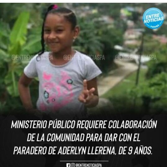 Favor compartir. La niña Aderlyn Llerena, de 9 años, vista por última vez ayer a las 11:45 AM al dirigirse a su colegio. La mamá de la niña indica, que un grupo de niños que iba con ella vio cuando la subieron a un auto. Sucedió en Las Trancas, Corregimiento de Rufina Alfaro.