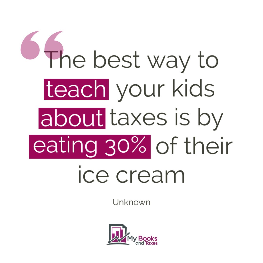 mybooksntaxes's tweet photo. Helping kids understand the essentials of taxes today can help ensure a brighter financial future tomorrow.

#MBTips #Taxes #TaxReturns #Motivation https://t.co/YgD8EWCrM5