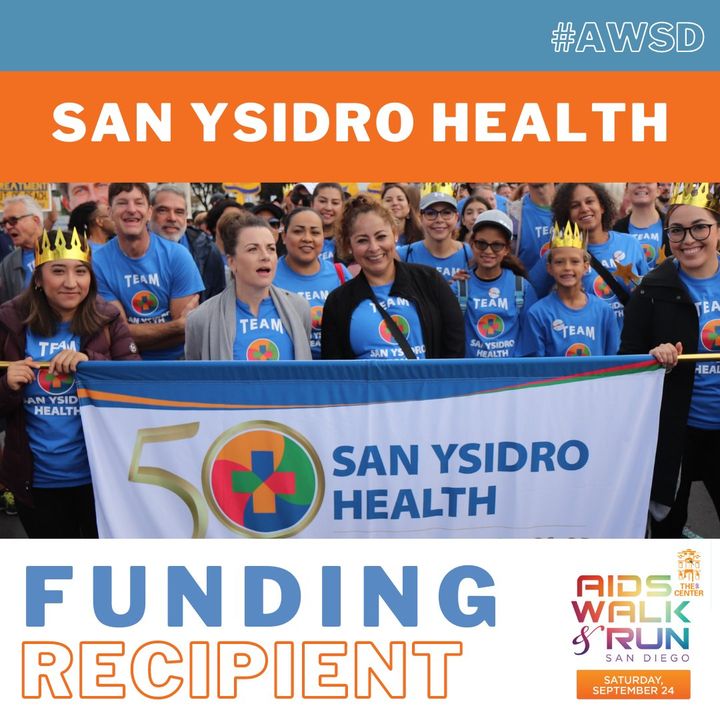 LGBTCenter's tweet photo. 👠👟🏅 Show some love to #AWSD Funding Recipient, San Ysidro Health!

❤️ Each year, the funds generated at AIDS Walk &amp; Run San Diego go to support several local HIV service organizations, including San Ysidro Health this year!

🔗 Support their team here: https://t.co/ZpondZU60f https://t.co/hD3q96rwwd