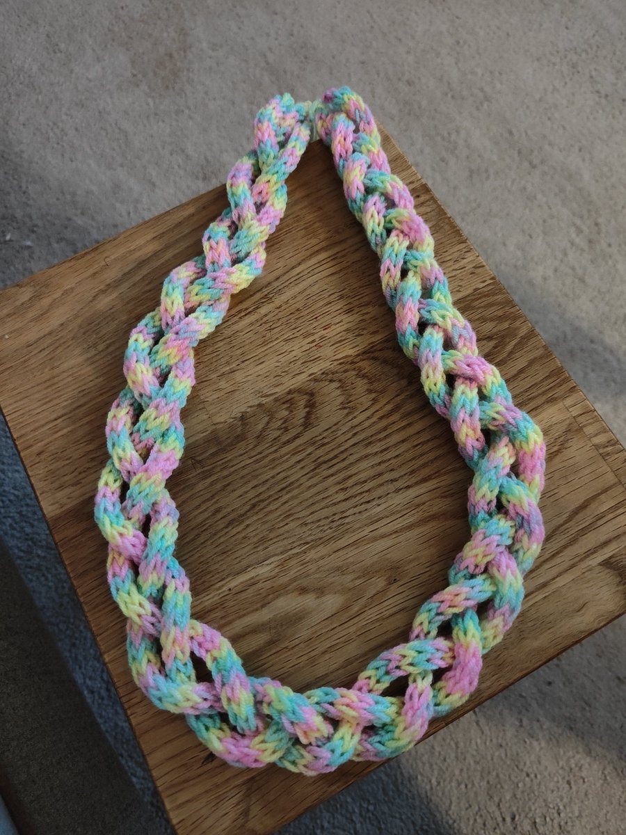 CarterSBethany's tweet photo. First part of Alice's scarf complete ✅
#spoolknitting #frenchdollknitting #newhobby #creative https://t.co/yzXGr1S6no