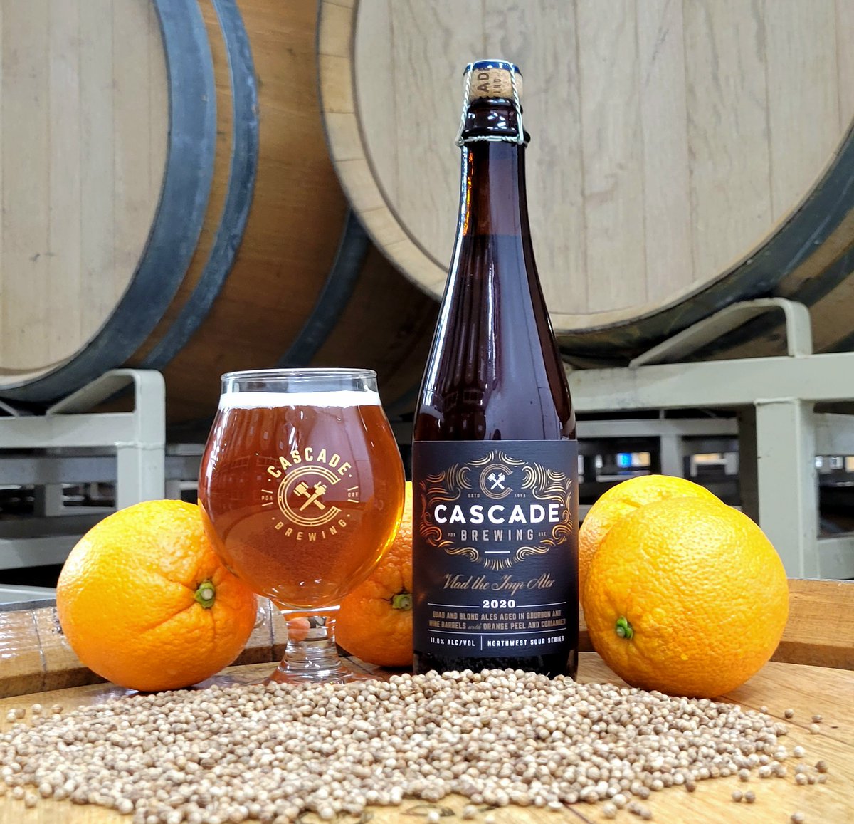 Vlad the Imp Aler has come to visit from the year 2020. A combination of quad and blond ales aged in bourbon and wine barrels for up to 2 years with orange peel and coriander, Vlad delivers a fresh acidity and light malt sweetness with notes of bourbon, citrus and spice.