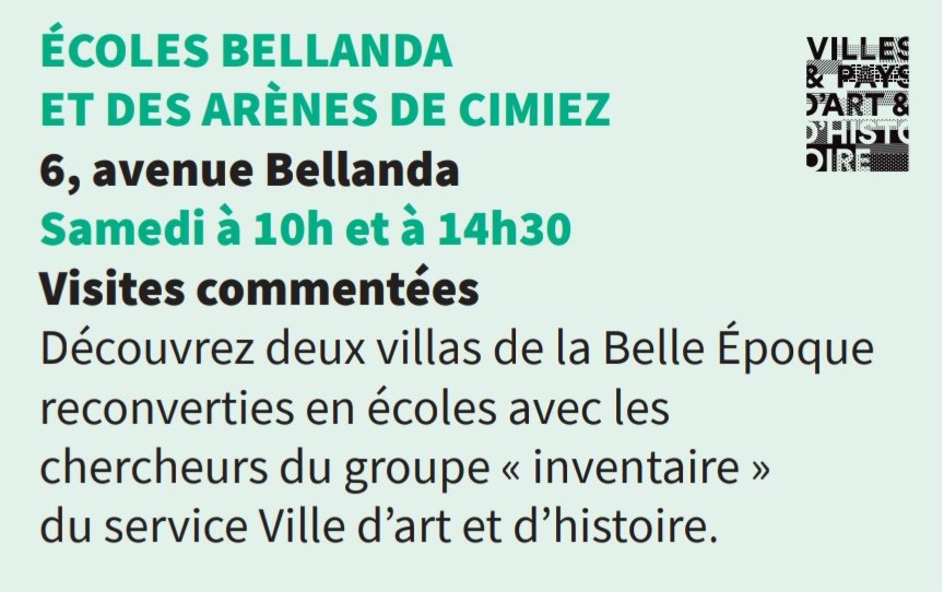 pierre_fiori's tweet photo. Parce que nous avons tous pensé un jour revoir l'école de notre enfance et parce que les écoles de la @VilledeNice ont une histoire, nous avons décidé cette année d'ouvrir deux écoles au public le samedi 17 septembre.
#Bellanda #ArenesdeCimiez #JourneesDuPatrimoine #Nice https://t.co/607d0wybxL