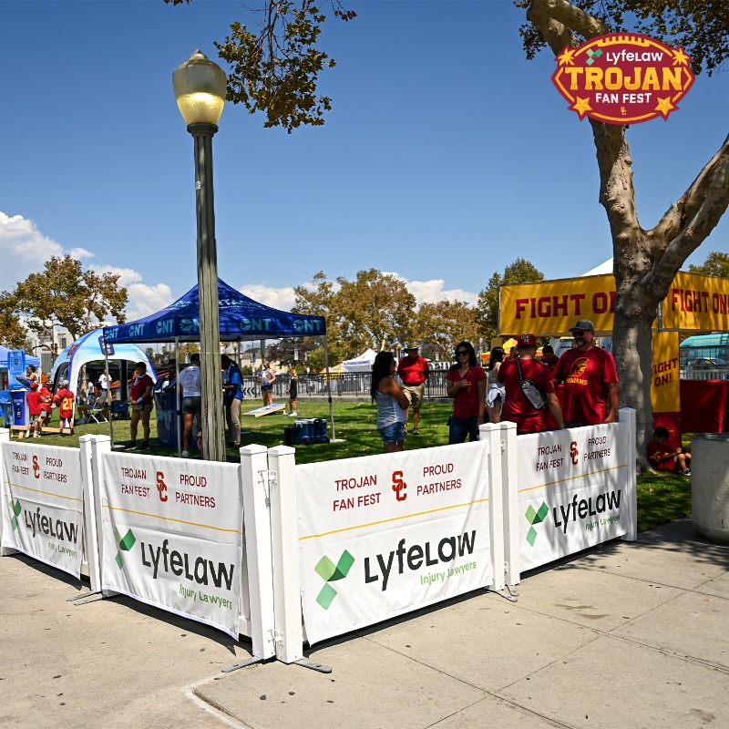 USC_Athletics's tweet photo. Come out to the Trojan FanFest on Saturday presented by @Lyfe_Law for food trucks, a beer garden, @USCFB ticket giveaways and more!