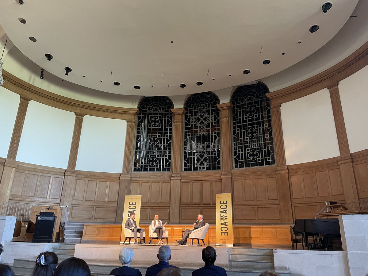 Here at Wait Chapel for a <a href="/FacetoFaceWFU/">Face to Face Speaker Forum</a> student forum with @jmeacham!