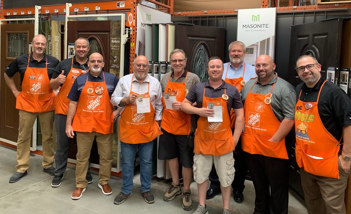 Thank you Marciel, Jay, and Chuck for dropping tons of knowledge. Lots of recognition happening  at todays visit too-- Ryan and Dan, Millwork Specialist Extraodinaires and Tony and Dan. So many Rockstars! #HomerAwards #SpecialtyandServices
