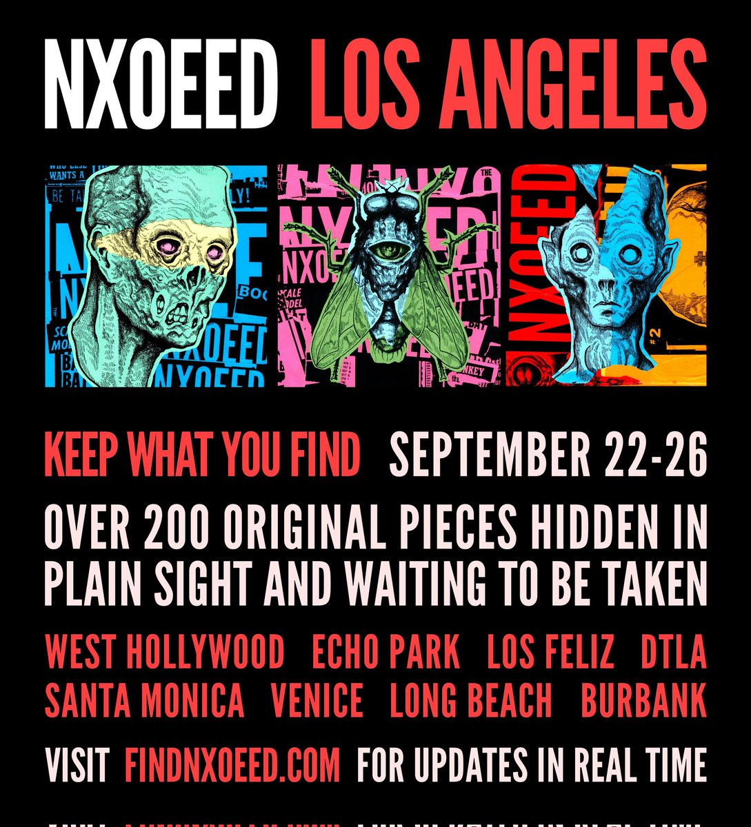 See you in a week, Los Angeles. Over 200 original pieces hidden in plain sight and waiting to be taken. Keep what you find.