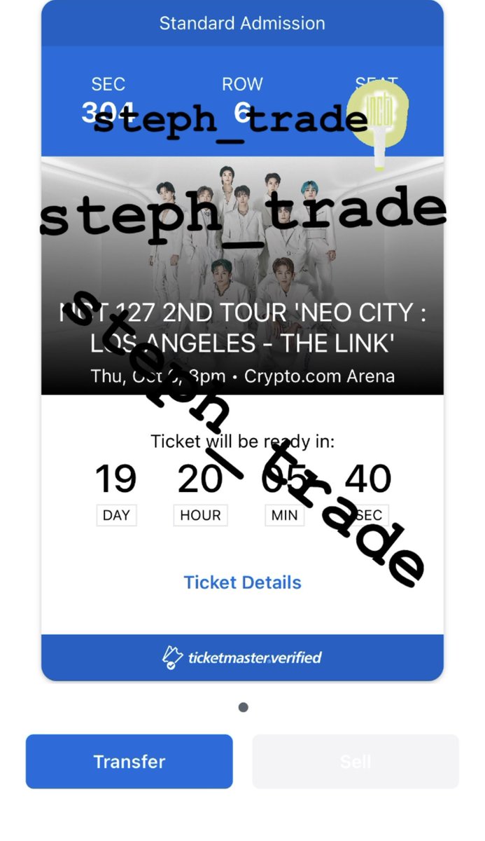 steph_trade's tweet photo. hii im selling 1 nct 127 concert ticket in la, section 304. i intially bought it on twitter but i bought other tickets 

wts nct ticket crypto arena in la 10/6
- will provide proofs of the ticket
- facetime during transaction if needed
- paypal or venmo 
- dm with questions! https://t.co/WXU1S2Gy9T