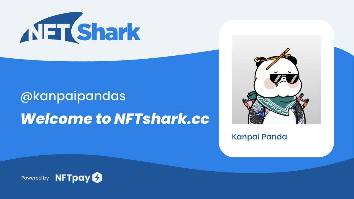 NFT Shark (@nftsharkcc) on Twitter photo Welcome @kanpaipandas to NFTshark.cc 🦈
Purchase your favorite #NFTs from #OpenSea with your card in 1 min today 💳👇
nftshark.cc/collection?col… Welcome @kanpaipandas to NFTshark.cc 🦈
Purchase your favorite #NFTs from #OpenSea with your card in 1 min today 💳👇
nftshark.cc/collection?col…