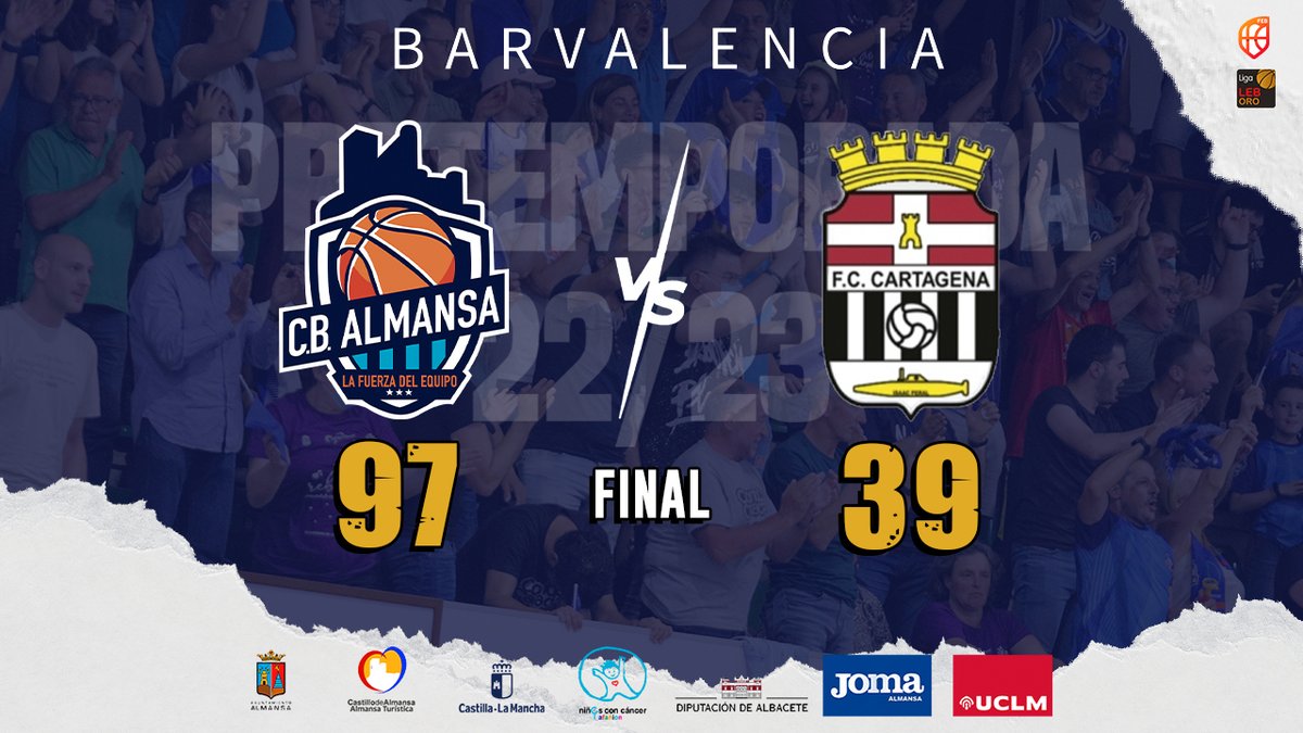 🏀 | Final del encuentro en #LaBombonera. Victoria en el primer encuentro de la #PretemporadaCBA. ¡Suerte a <a href="/cb_cartagena/">Grupo Caesa Seguros FC Cartagena CB</a> en esta campaña!

#JuntosSomosMásFuertes #LaFuerzaDelEquipo