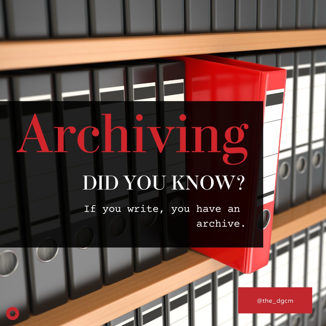 If you write, you have an archive. It's that simple! There is value in the drafts, letters, and other documents that are the byproduct of your work. Learn more about how to maintain, sell or donate your archives in the programs listed here: thedgcm.org/archive #dramatists