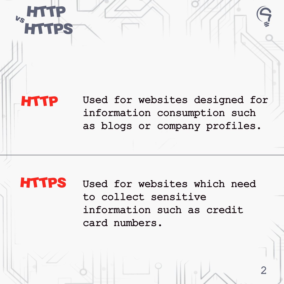 CSESI_Club's tweet photo. Most Internet users are familiar with the terms HTTP and HTTPS, but many are unaware of their differences beyond the additional "s".
Let us know in the threads what concepts youโd like to learn about!
#cse #cse15 #http #https https://t.co/x9YusdKDL0