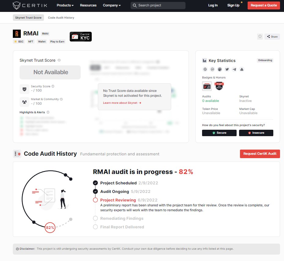 roima_inc's tweet photo. Hoy la auditoria con CERTIK llega al 82% , así también llegan los cuños de KYC validado y top 10 en visualizaciones.
Continua #RMAI dando pasos seguros y trabajando para su comunidad.
https://t.co/axaa5FnYWD
#Binance #CryptocurrencyNews #Whallet #BSCGems #GEMSX1000 #CoinMarketCap https://t.co/6oBjAT9TkA