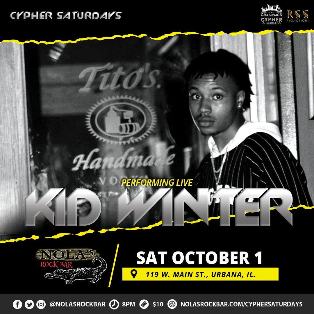 🐊🔥 Cypher Saturdays is coming next month and we've got a bunch of artists like <a href="/1kidwinter/">Łite™️</a> and @nomontanamusic making their NOLA's debut! Doors open at 8pm and our beat battle starts at 830 so be there early! <a href="/champaigncypher/">ᴛʜᴇ ᴄʜᴀᴍᴩᴀɪɢɴ ᴄyᴩʜᴇʀ ꜱᴇʀɪᴇꜱ 🎤</a>

➡ nolasrockbar.com/cyphersaturday…