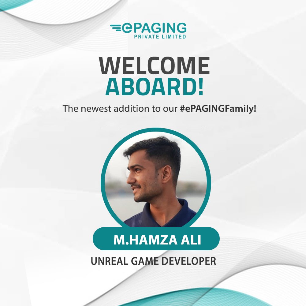 epaging's tweet photo. #NewEmployeeAlert!

Congratulations M. Hamza Ali on joining our #ePAGINGFamily! We hope you have a long &amp; prosperous career with us!

#welcometotheteam #welcomeonboard #team #unreal #growingtogether #growingteam #successtogether #welcome #newemployee #successs #teamwork #Career https://t.co/gcO6JnBVnO