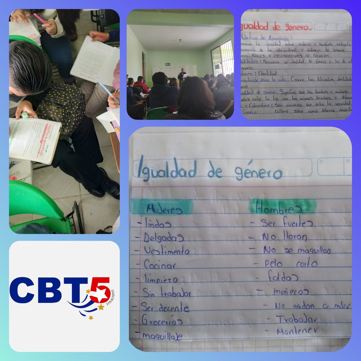 5Zumpango's tweet photo. En el CBT No. 5, Zumpango, iniciamos está Etapa de implementación de "Igualdad de Género" con la finalidad de dar a conocer la información necesaria para generar una educación y orientación a los alumnos acerca del tema. https://t.co/vfVvtj2rIh