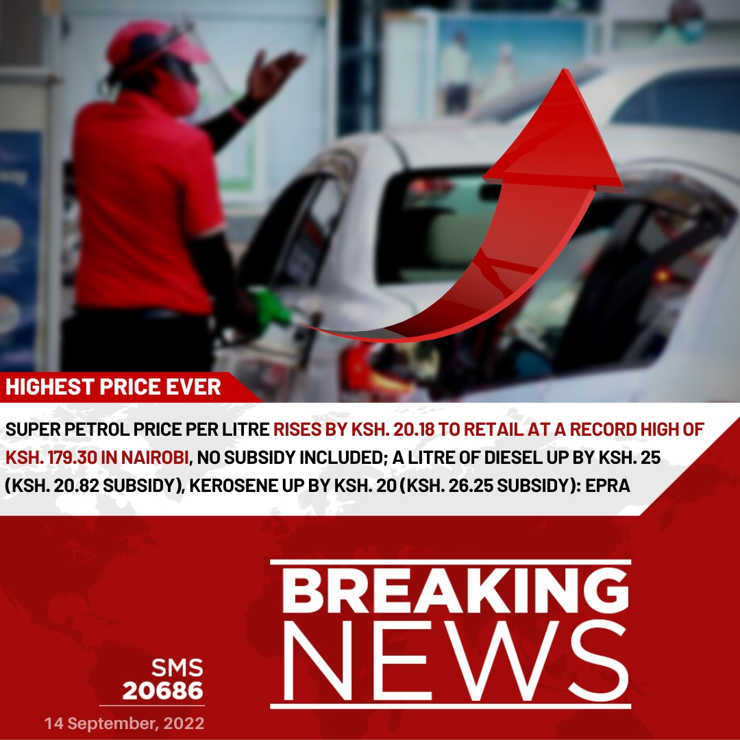 KabansoraKe's tweet photo. EPRA new Fuel Prices only go UP, not BOTTOM:

Petrol: UP by 20/- to 179/-
Diesel: UP by 25/-
Kerosene: UP 20/-

It was at this moment that Hasoras can realised they need to call Raila Odinga for help. 

---
President Ruto
Winnie Odinga
EPRA
BREAKING NEWS https://t.co/QSoIiGtUZd