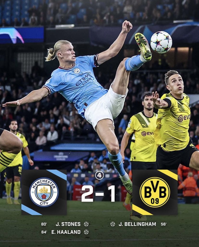 433's tweet photo. Haaland sinks his former club with an absolute stunner 🥷🤩 https://t.co/laZ75EbbXZ