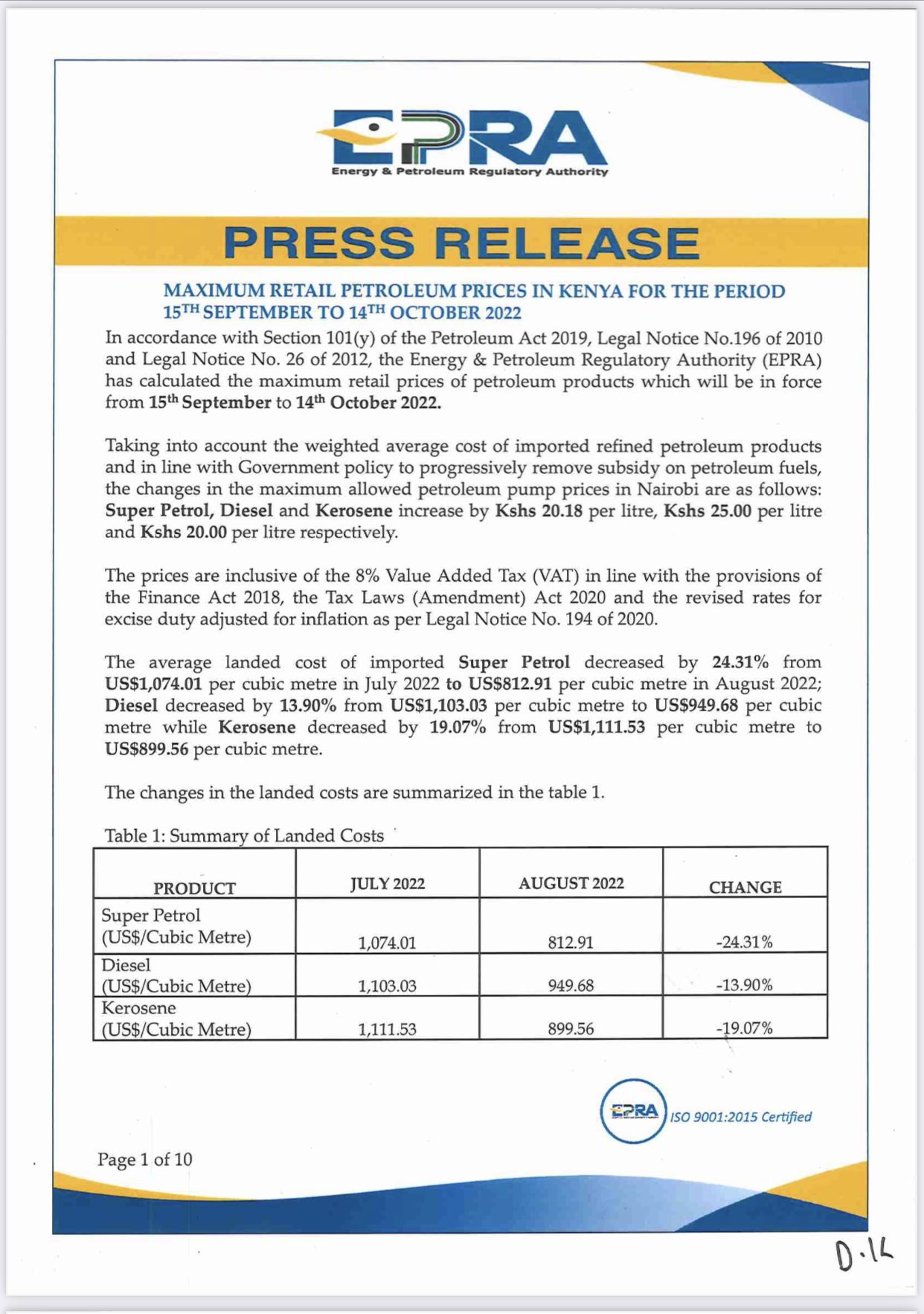 samira-sawlani-on-twitter-kenya-fuel-prices-15th-september-2022