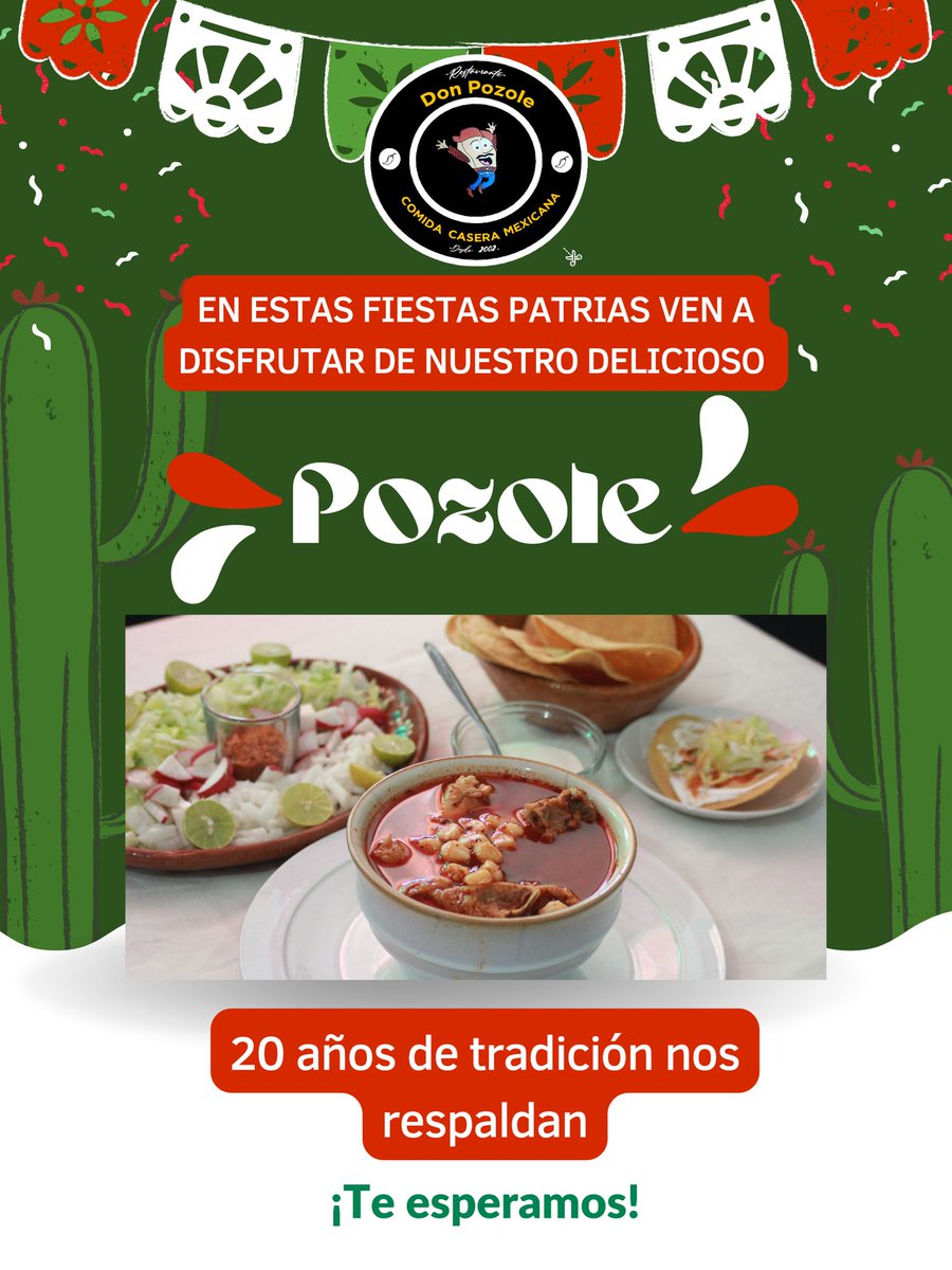 DPSaltillo's tweet photo. Se acercan las fiestas patrias y estamos listos para recibirte con nuestro ya muy tradicional Pozole. Recuerda que contamos con distintos tipos de Pozole como el ya famoso Pozole de Cabrito, Te esperamos!
#VivaMexico #Pozole #Saltillo #Coahuila #México https://t.co/1N3mU6VqM2