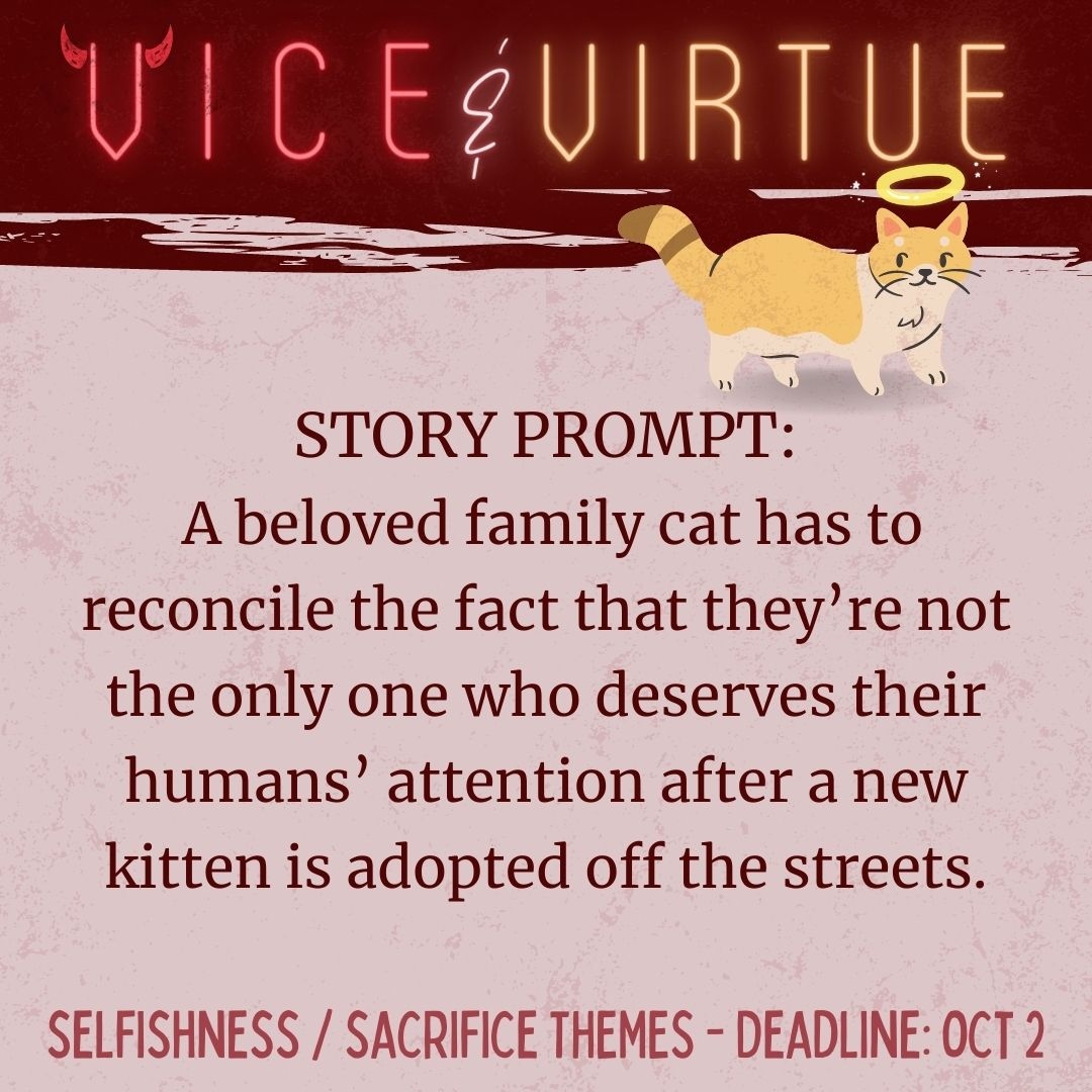 HavokAuthorNews's tweet photo. Authors, we're looking for humorous stories for the last theme in our Vice & Virtue season: Selfishness / Sacrifice. Use this prompt or come up with your own!
Submission guidelines: https://t.co/H0XKbQfbem
#gohavokauthors #submityourstory #amwritingflashfiction https://t.co/r3PPD6T1Dy