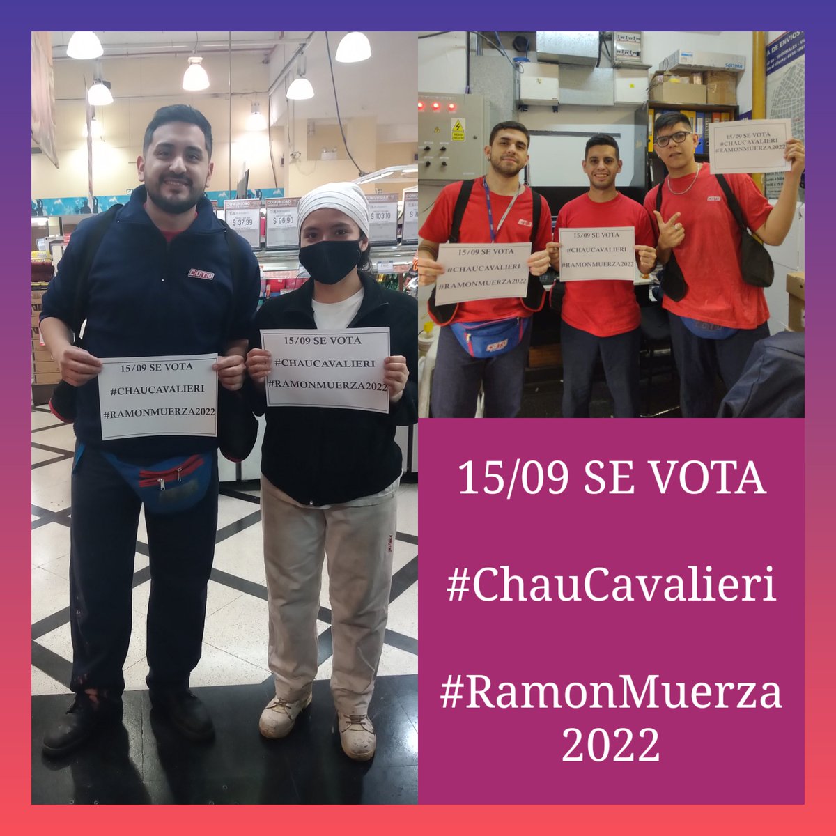Por un sindicato por y para los trabajadores
#ChauCavalieri 
<a href="/MuerzaRamon/">Ramon Muerza</a>