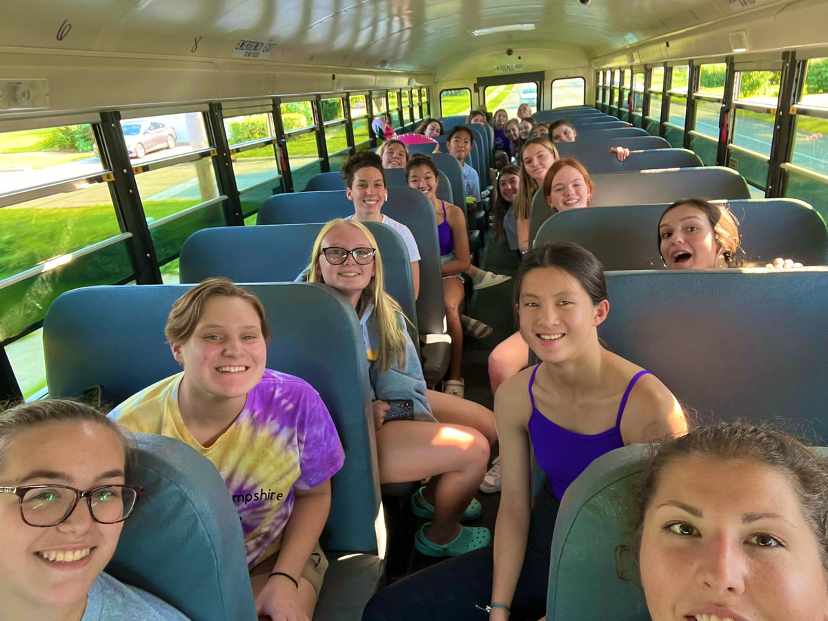 D300GirlsSwim's tweet photo. On our way to our first meet of the year at McHenry! 💛💜 Great luck, girls!! https://t.co/TDJkH2BDjF
