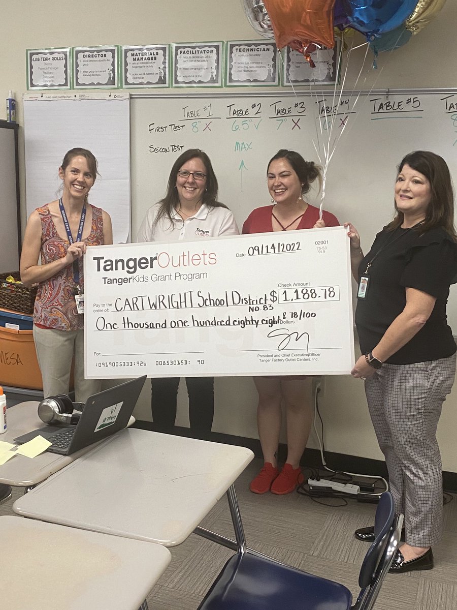 Thank you Tanger Outlets! New microscopes are on the way! ⁦<a href="/BormanCSD83/">Borman Elementary</a>⁩ #oneteamunafamilia