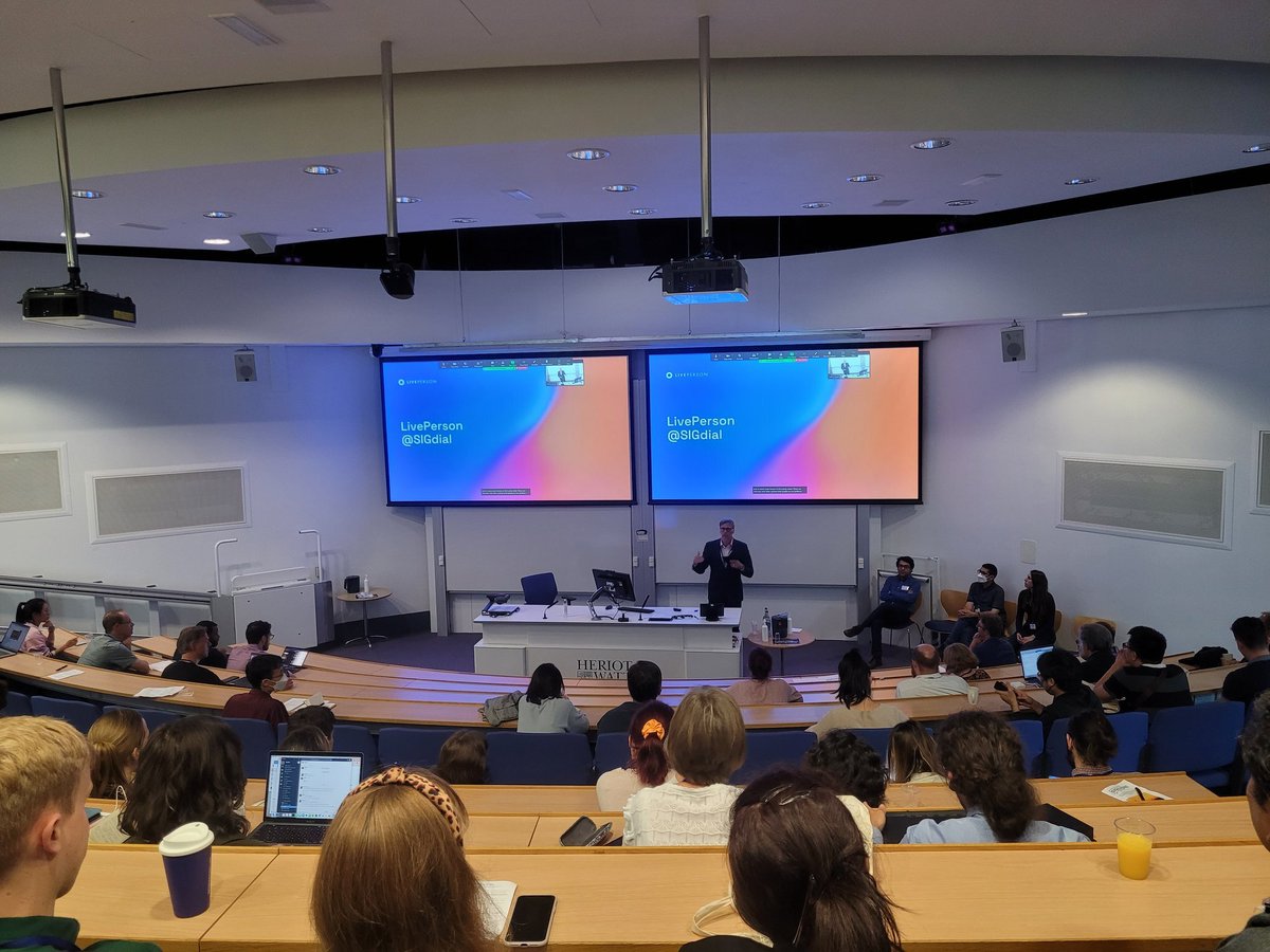 LivePerson's tweet image. Joe Bradley, Chief Scientist &amp;amp; Beth Ann Hockey, Sr Principal Data Scientist at LP were on hand at @sigdial to share how we are using #DataScience to drive customer engagement at the world’s biggest brands and to hang out with a virtual 🤖 receptionist, of course! #Sigdial #ConvAI