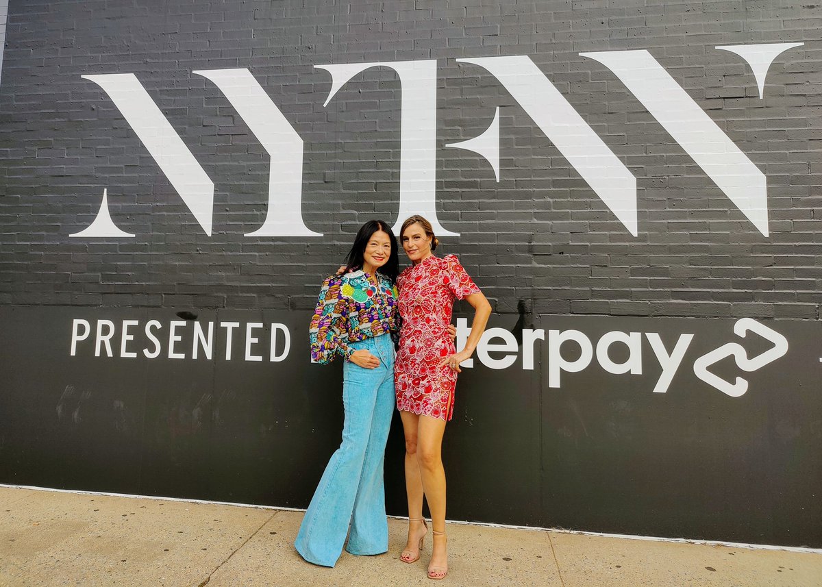 So excited to attend the legendary, inspirational &amp; lovely <a href="/VivienneTam/">VIVIENNE TAM</a> 's fashion show today!   And thank you for outfitting me in your gorgeous brocade dress for the occasion 🥰. #viviennetam #NYFW2022 #NewYorkFashionWeek2022 #culturalexchange