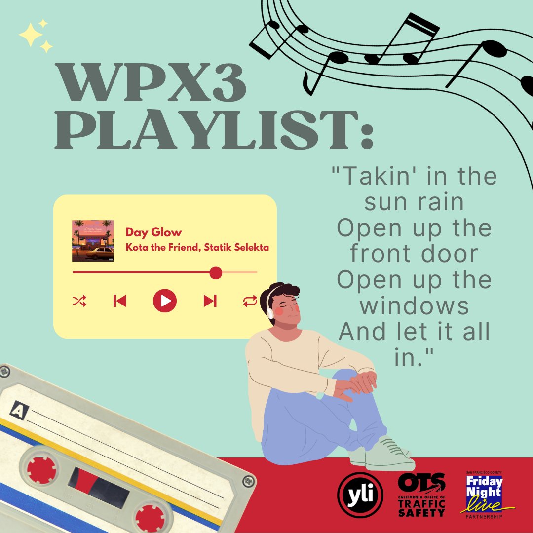 ylinstitute's tweet photo. Song recommendation 3 of some of the WPX3 participants' favorite tunes. Day Glow by Kota the Friend and Statik Selekta https://t.co/ScWJ8zGcKB