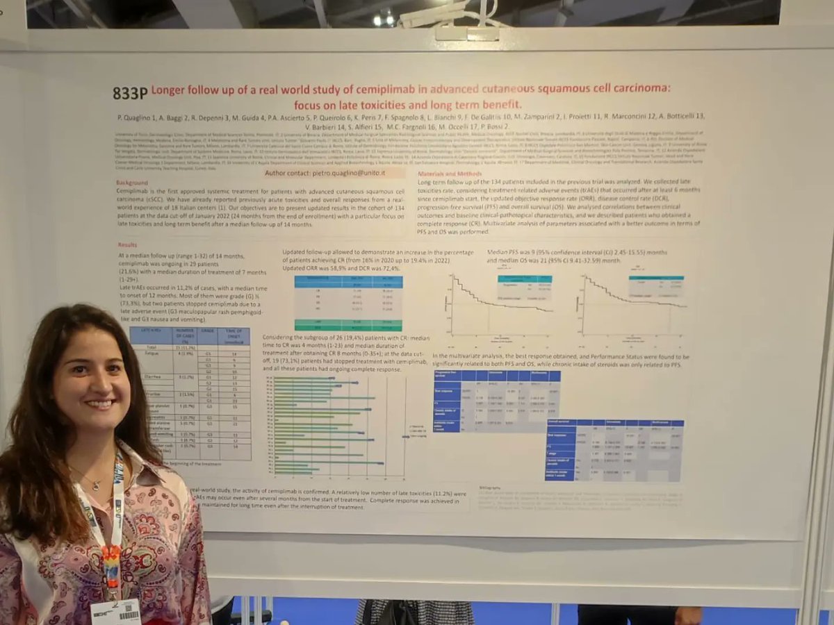 TestaColloBS's tweet photo. Our #posters at #ESMO22:
📌 Long term FU of #Cemiplimab in cSCC
📌 Retrospective analysis of RM #NPC in non-endemic areas
📌 Differential espression of #PDL1 between primary and RM #HNSCC https://t.co/bL7RNZ8Skz