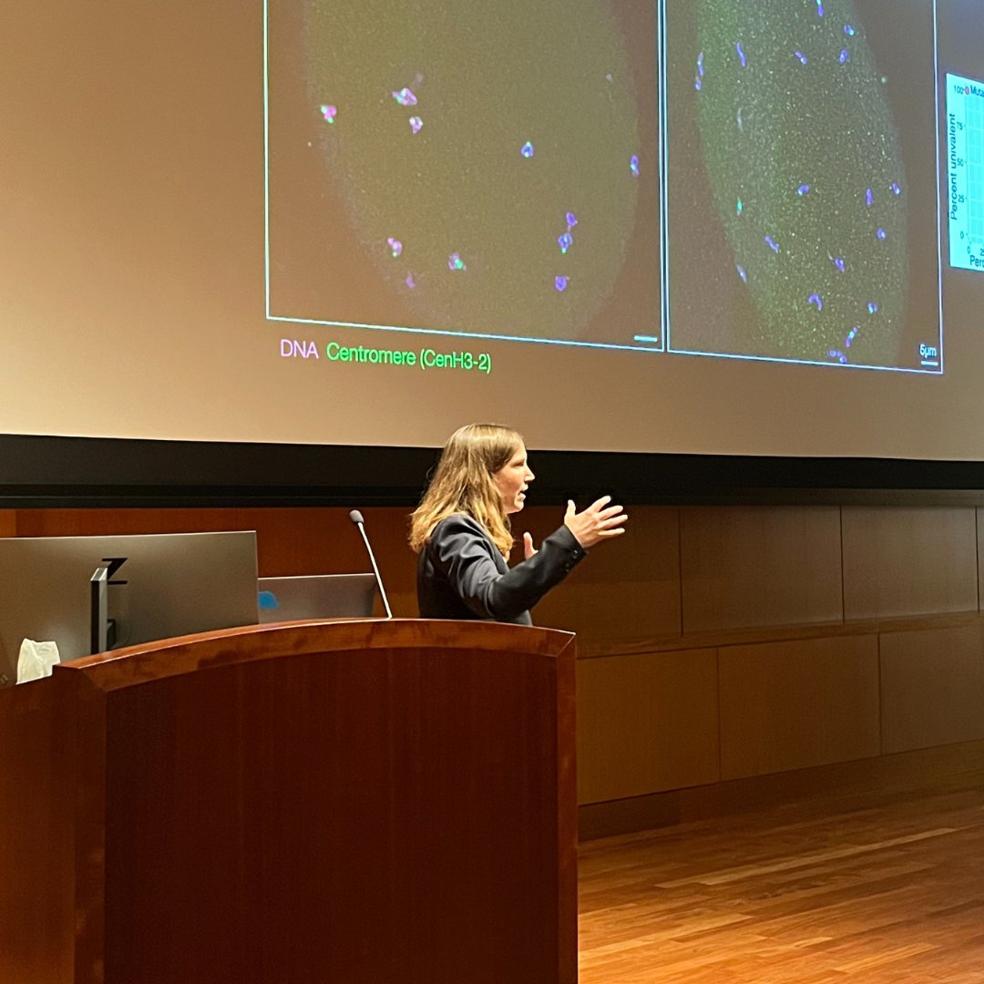 Amazing talk from <a href="/CatMunro_/">Catriona Munro</a>, #postdoc at <a href="/cdf1530/">Collège de France</a>, this afternoon! Thank you for joining us as part of our #WednesdayLectureSeries. #biology #innovation