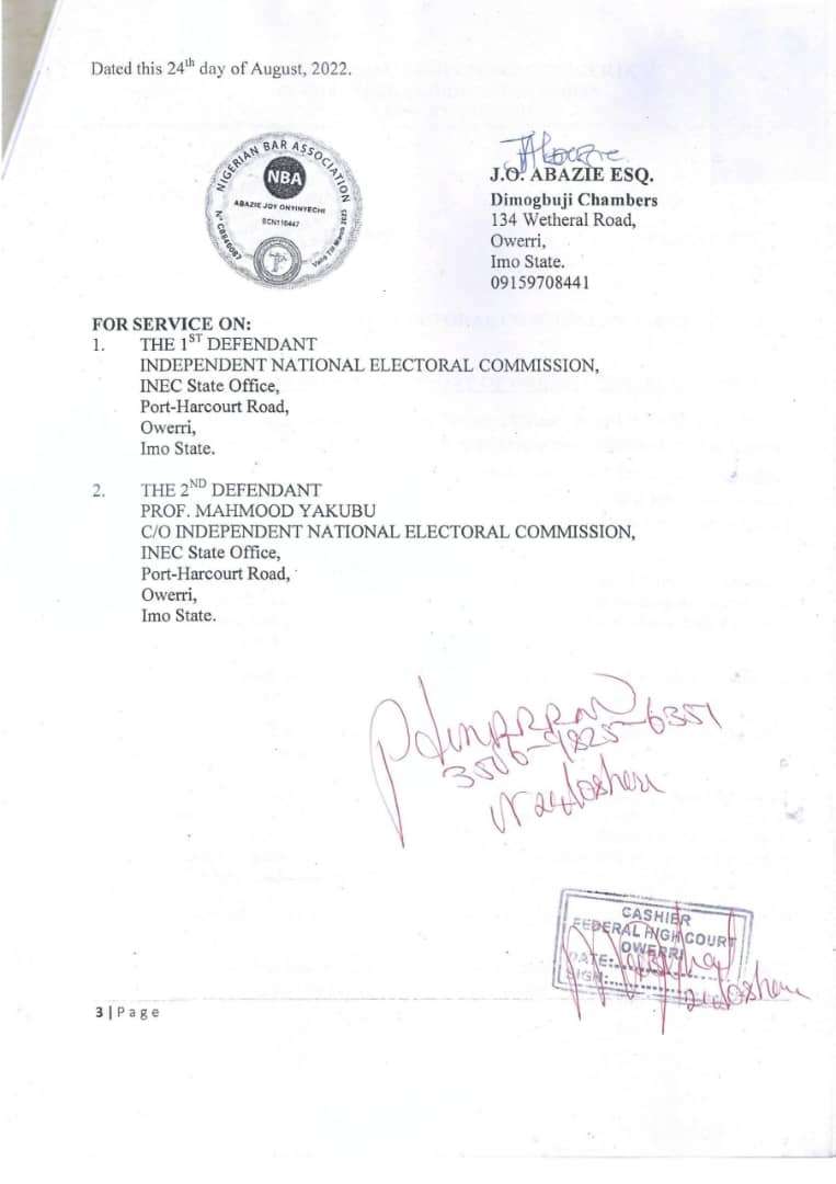 Here are the remedies they seek - that BVAS is unconstitutional.... &amp; an order restraining the use of #BVAS in #NigeriaDecides2023