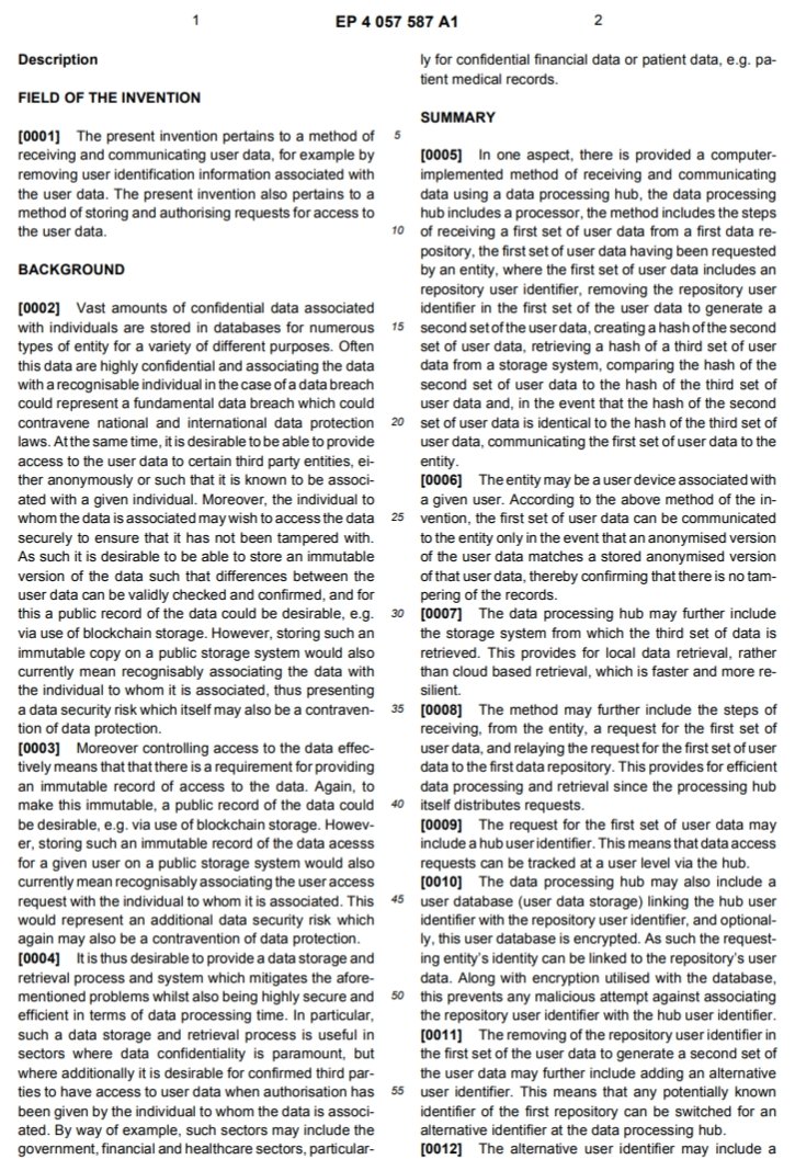 eisenreich's tweet photo. Dimitris Neocleous, UK and EU Ecosystem Manager of VeChain, co-authored a recent patent application detailing a process for storing sensitive data like medical records on the #blockchain without breaching #GDPR. ๐
Full Pdf ๐
https://t.co/DXFy9ekXDX
#VeChain $VET #Tech #EHCert https://t.co/yHayzndK9p