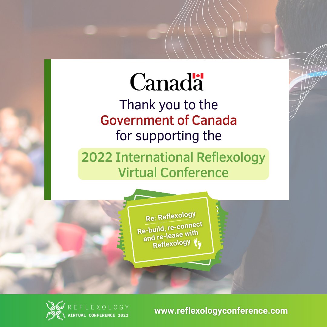 ReflexologyCan's tweet photo. 👏 We acknowledge the financial support of the Government of Canada (@CdnHeritage) towards the 2022 International Reflexology Virtual Conference.
.
📢 Tickets still available! Register at https://t.co/ejtpBRAJ5M
All knowledge seekers are welcome!.
.
#reflexologyconference https://t.co/kclqQzknaZ