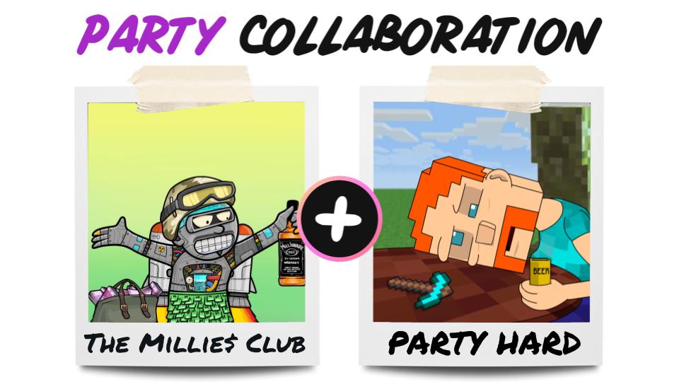 🎉The Millie$ Club X Party Hard🎉
🏆#NFTGiveaway prizes:
5x WL spots from The Millie$ Club
5x WL spots from Party Hard

1️⃣ Follow 
@TheMilliesClub 
<a href="/PartyHardNFT/">PARTY HARD</a>
2️⃣ ❤️&amp; RT
3️⃣ Tag NFT frens

⏰ 24 HR - 10 Winners
Good luck!
#NFT #NFTart #NFTs #DigitalArtist