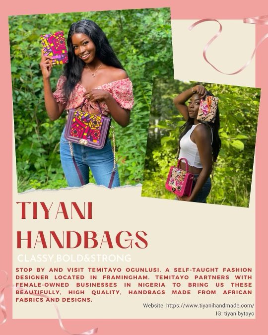 To check out more beautiful and colorful handmade bags, check out their website: tiyanihandmade.com 
!!Reminder!! AREA event is this 

Saturday ok 17th of September from 12 PM to 5 PM at the Corner Spot! Don’t forget to bring your Family and Friends!