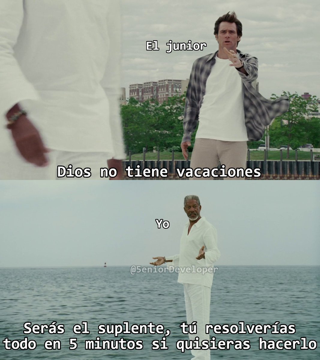 5eniorDeveloper's tweet photo. Yo cuando le aviso al team que me voy de vacaciones https://t.co/cyAdzJxYqW