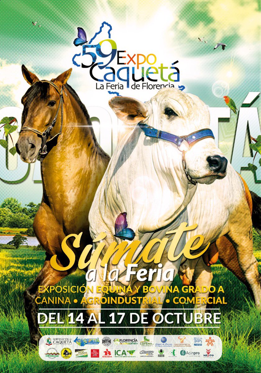 Como caqueteño, ganadero, empresario, campesino y #Gobernador de #CaquetáSomosTodos, los invito a que se vinculen con la versión 59 de #Expocaquetá, la feria de Florencia, nuestra vitrina Agroindustrial  Comercial y Ganadera. #SúmateALaFeria <a href="/GobCaqueta/">Gobernación de Caquetá</a> <a href="/FNDCol/">FND - Federación Nacional de Departamentos</a> <a href="/MinAgricultura/">Min. de Agricultura</a>