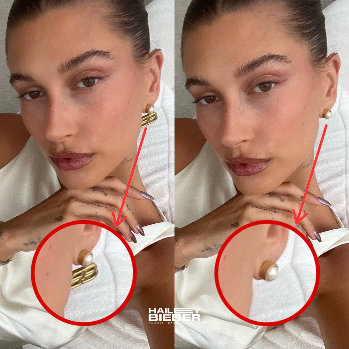 Tcharam! O real motivo de Hailey Bieber ter repostado sua publi para a Tiffany  \u0026 Co. foi por a modelo, e embaixadora da marca, ter postado na primeira vez  a foto usando, image size:1200x1200