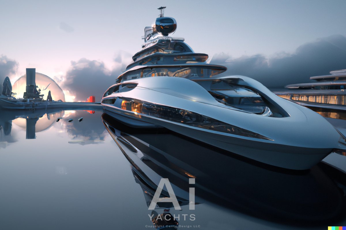 aiyachts's tweet photo. AI Yachts Design Series 01: Design 37.

https://t.co/0Avriovlov

#artificialintelligence #aidesign #humanvsmachine #cantudesign #computerdesign #dalle #openai #Discord #instantdesign #computergenerated #yachtdesign #superyachts #designinspiration #motoryacht #aiyachts #yacht https://t.co/hos2RZp7DC